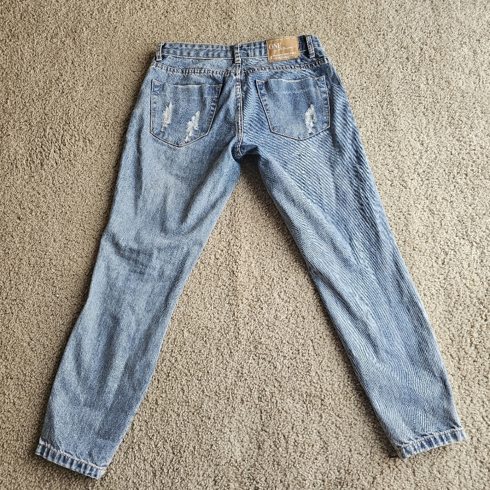 One By One Teaspoon Size 27 Trashed Freebirds Distressed Ripped Skinny Jeans - Picture 8 of 10